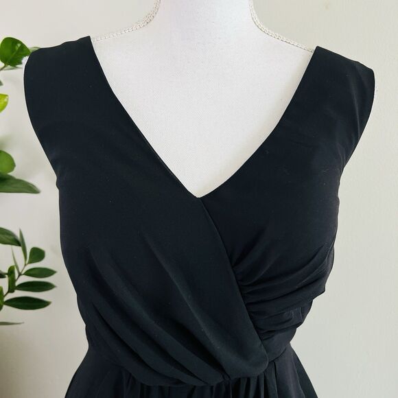 SheIn Curve Long Black Chiffon Ruffle Goth Morticia Addams Gothic Dress Plus 1XL - Picture 3 of 8